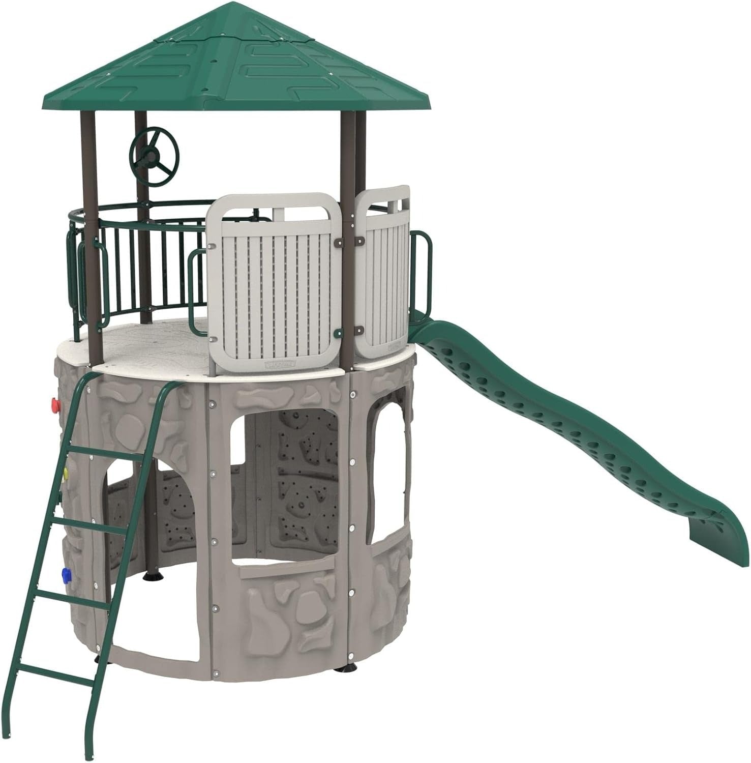 Adventure Tower Playset With Slide And Climbing Wall