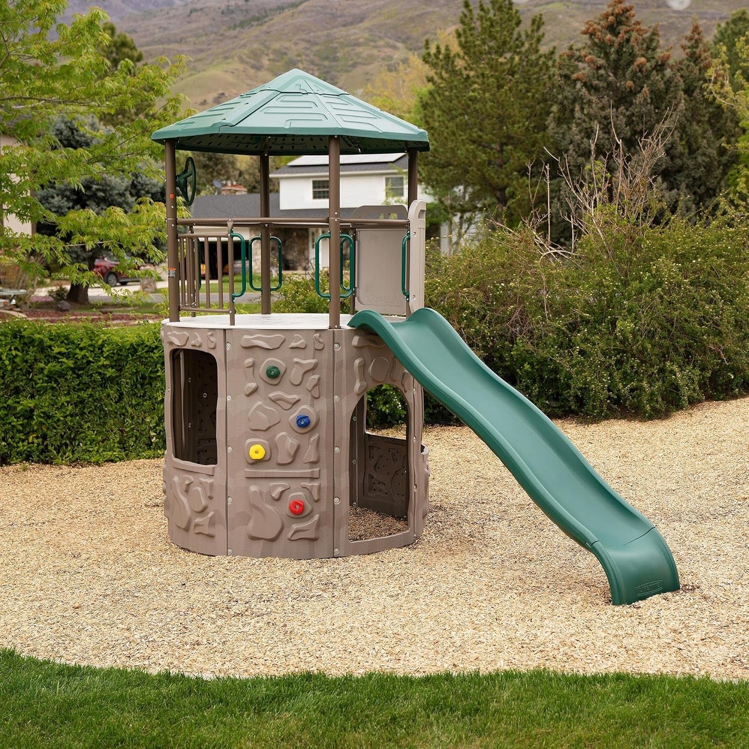 Adventure Tower Playset With Slide And Climbing Wall