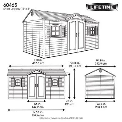 Outdoor Storage Shed Heavy Duty 15x8 Legacy Series