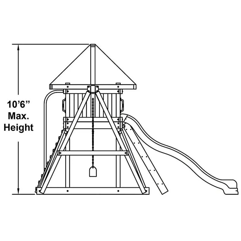 Wooden Swing Set With Slide And Fort