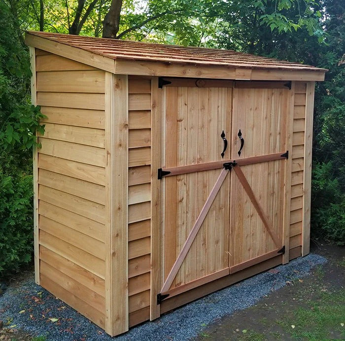 Cedar Storage Shed Double Door 8x4 Outdoor Kit