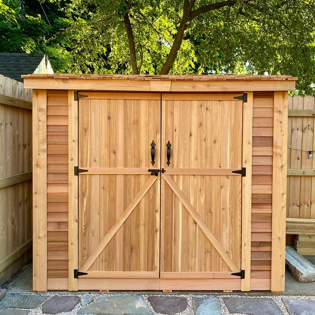 Cedar Storage Shed Double Door 8x4 Outdoor Kit