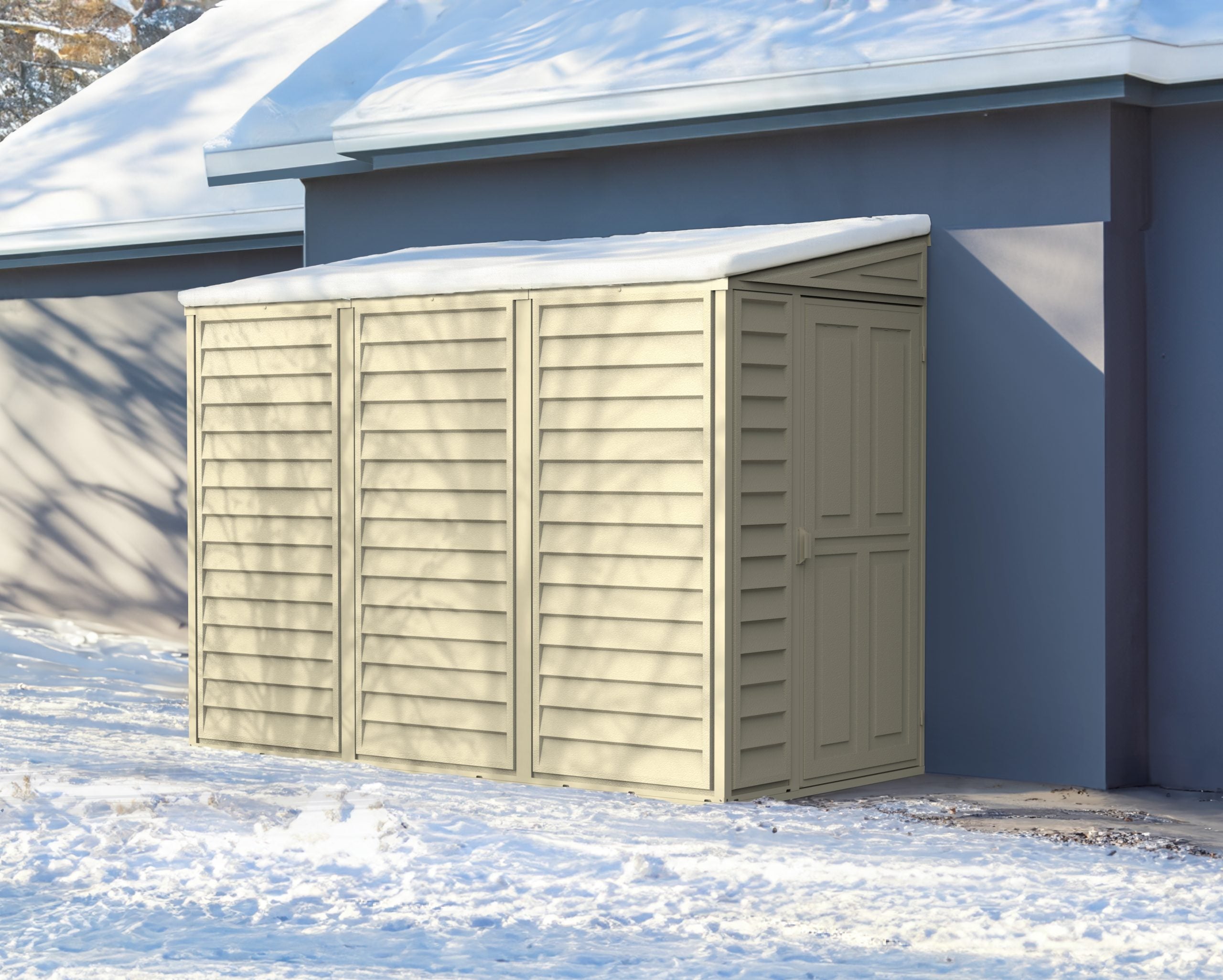 Vinyl Lean To Storage Shed 4x8 Off White
