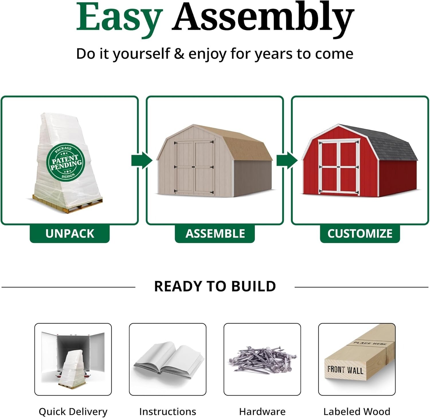 Wood Storage Shed Kit Barn Style 8x16 Gambrel Roof