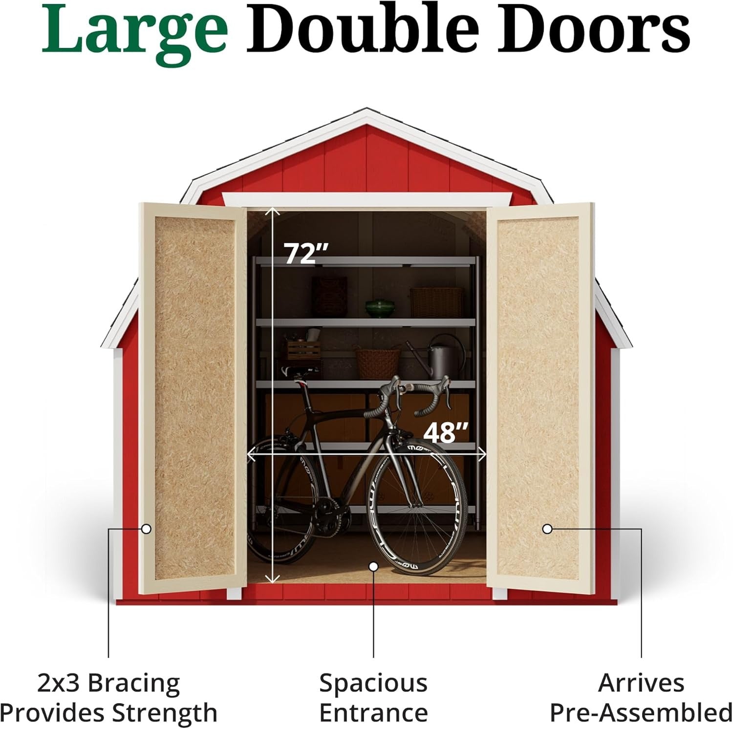 Wood Storage Shed Kit Barn Style 8x16 Gambrel Roof