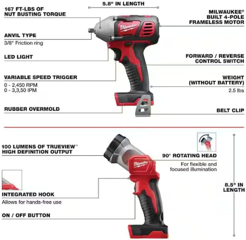 Milwaukee M18 18V Cordless 8 Tool Combo Kit