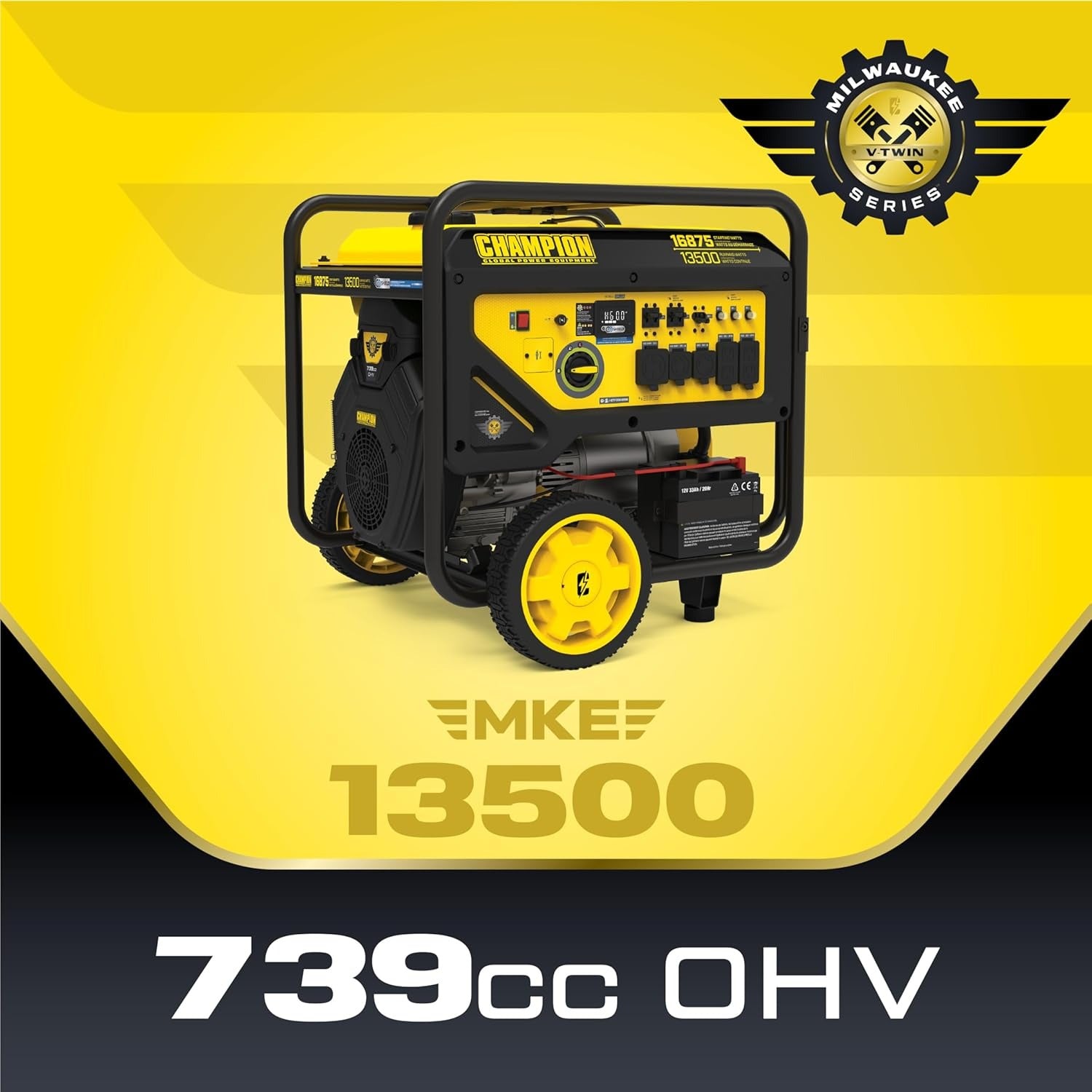 Electric Start Backup Generator Black