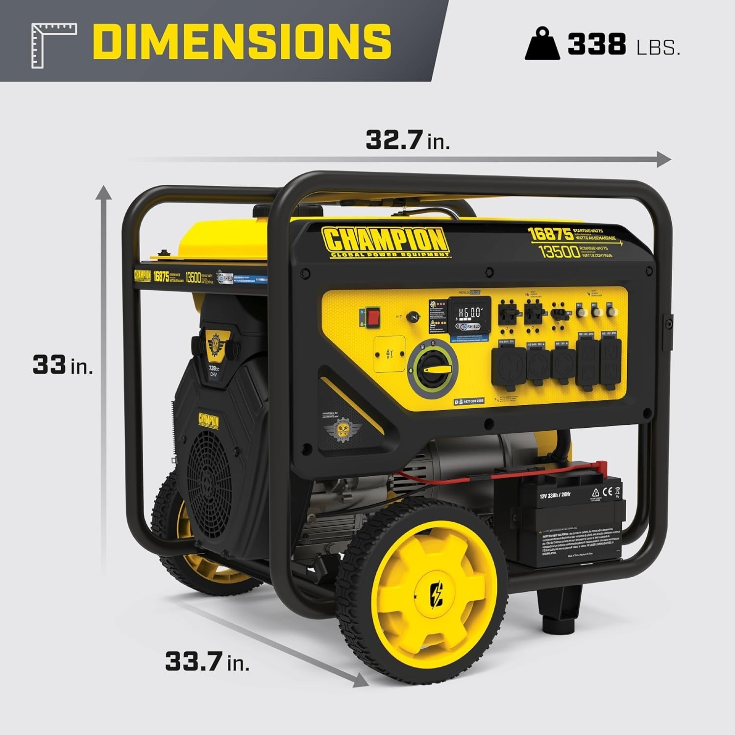 Electric Start Backup Generator Black