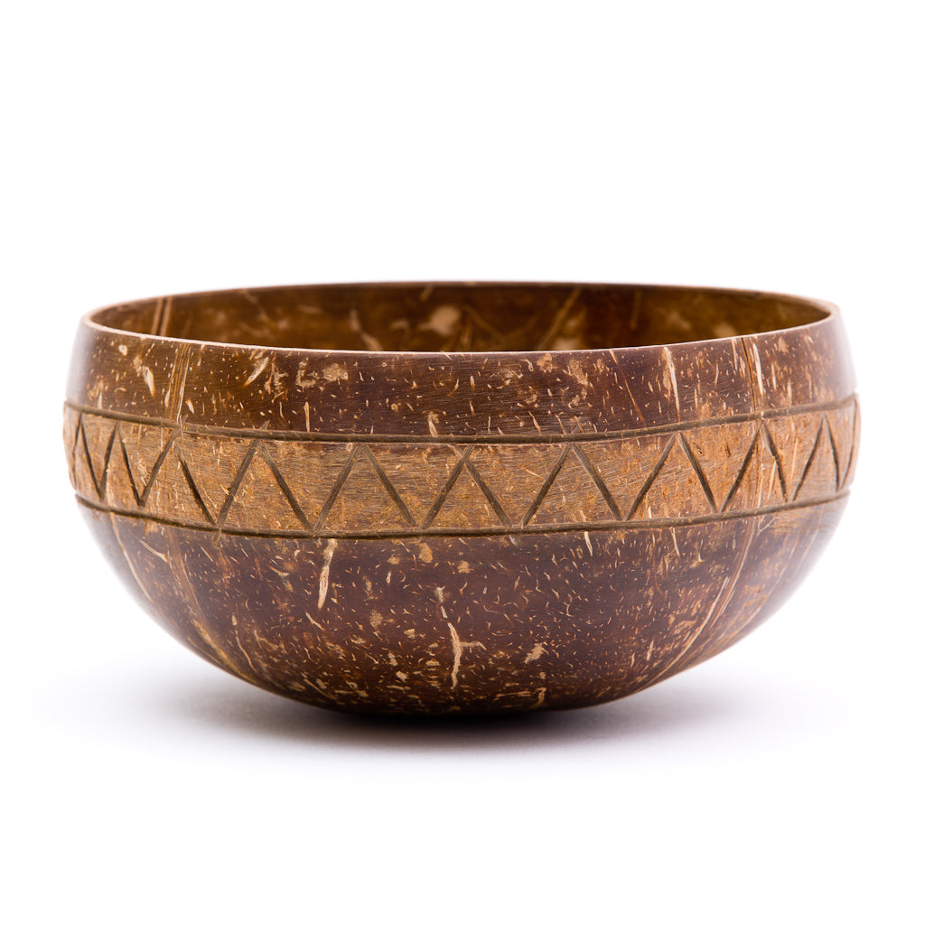Handcrafted Zigzag Coconut Shell Bowl