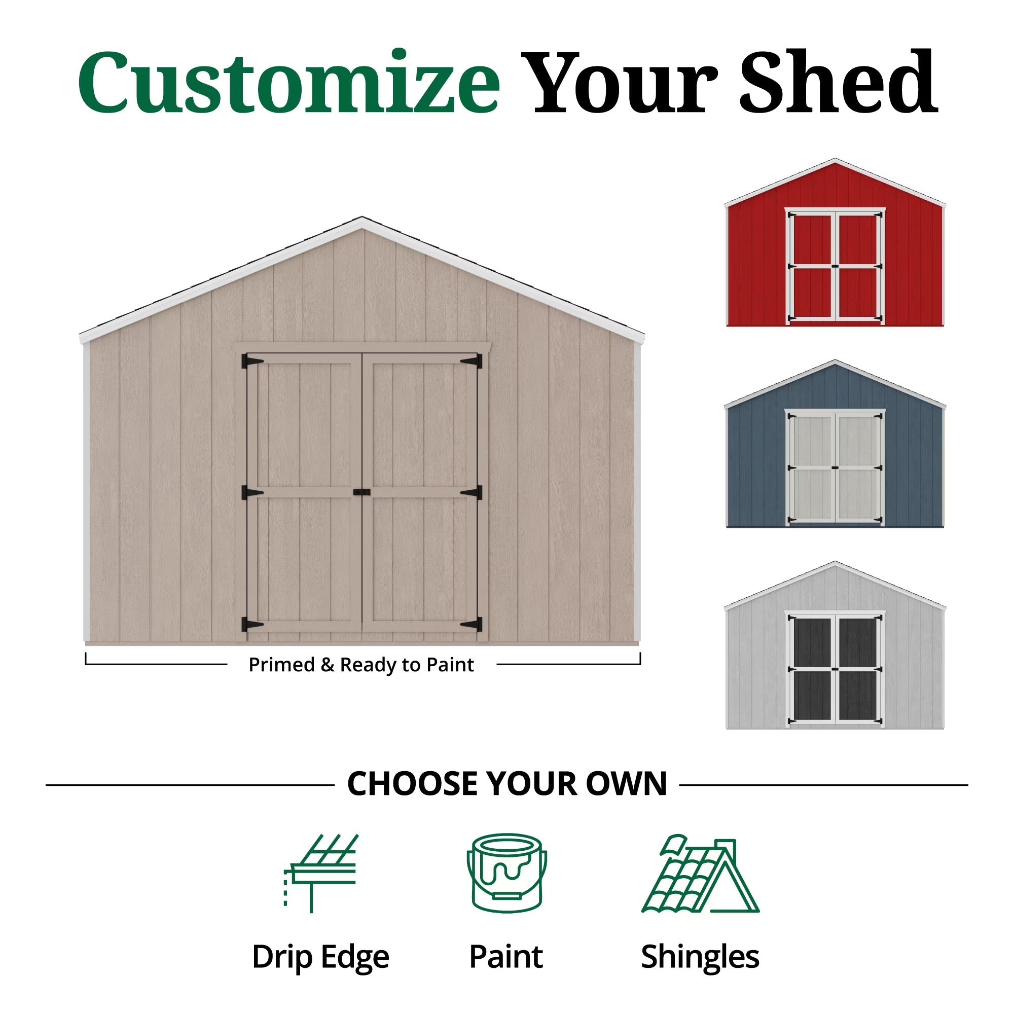 Wood Storage Shed Kit Gable Roof 12x12 Heavy Duty