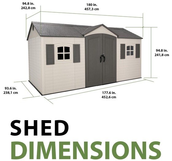 Outdoor Storage Shed Heavy Duty 15x8 Plastic Kit with Floor