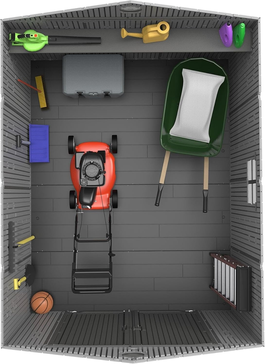 Outdoor Storage Shed Heavy Duty 8x10 Gray Resin