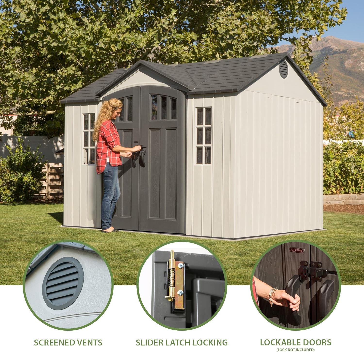 Outdoor Storage Shed Heavy Duty 10x8