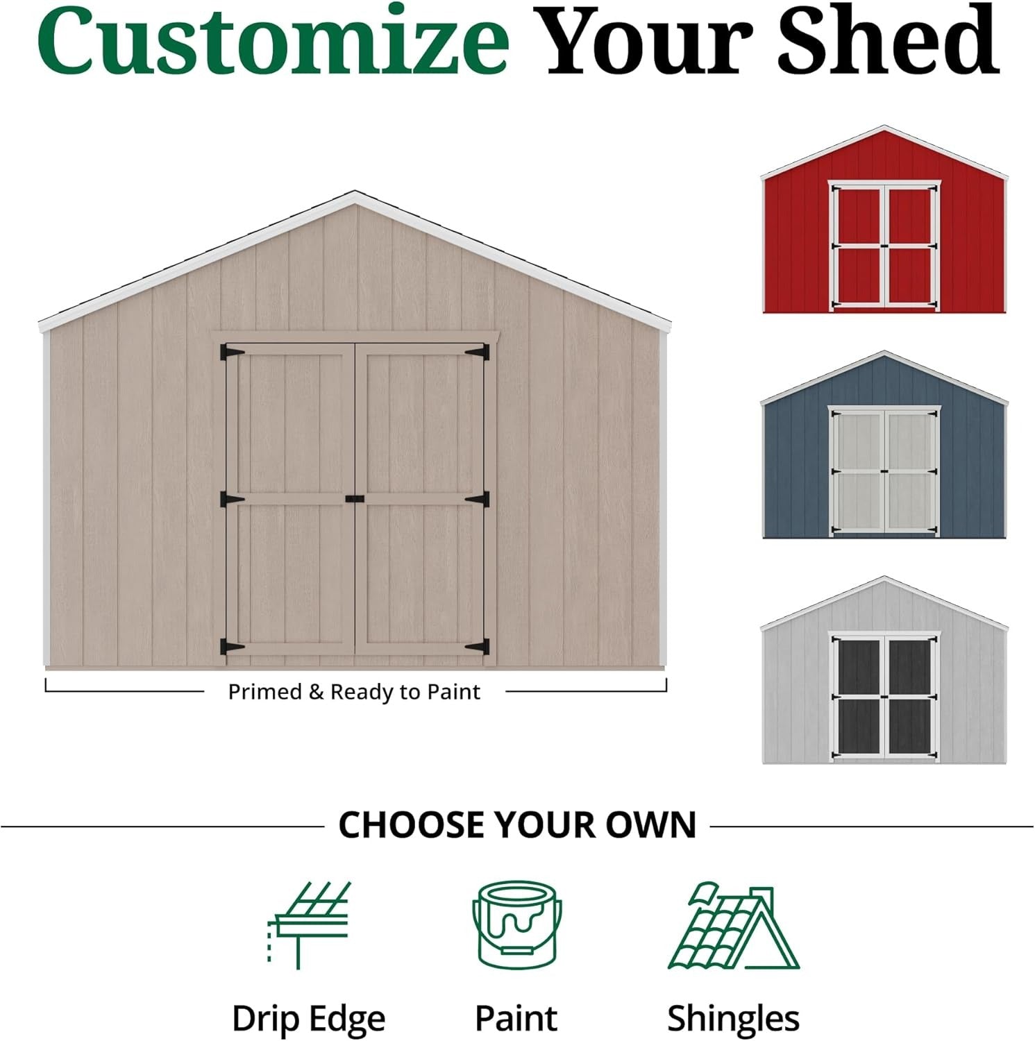 Wood Storage Shed Kit Gable Roof 12x20 Heavy Duty