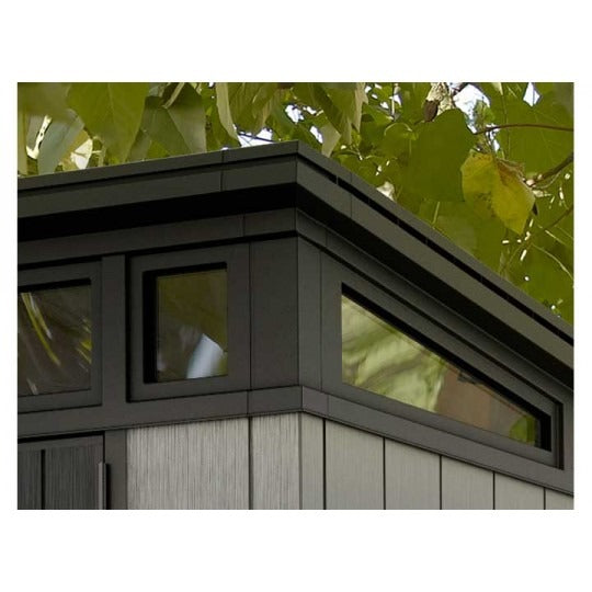 Modern Resin Outdoor Storage Shed With Floor 7x7 Gray