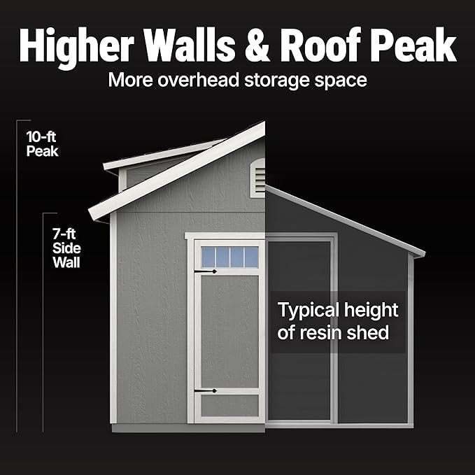 Wood Storage Shed With Floor 10x12 Beige DIY
