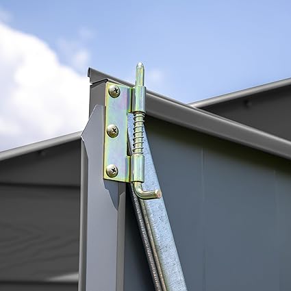 Steel Outdoor Storage Shed Lockable 10x12 Charcoal