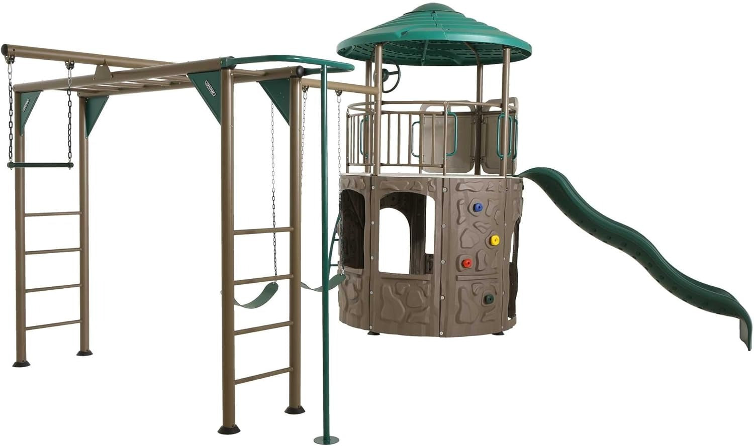 Adventure Tower Deluxe Swing Set Green