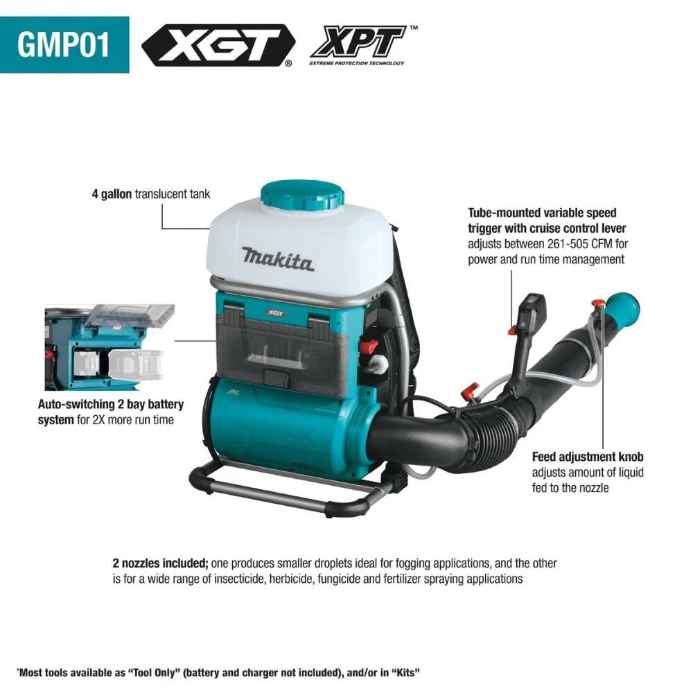 Makita GMP01PL 40V XGT Backpack Mist Blower Kit