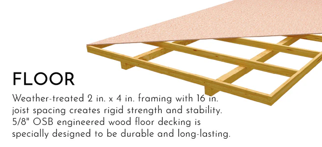 Wood Storage Shed Gable Roof 8x10 Outdoor Kit