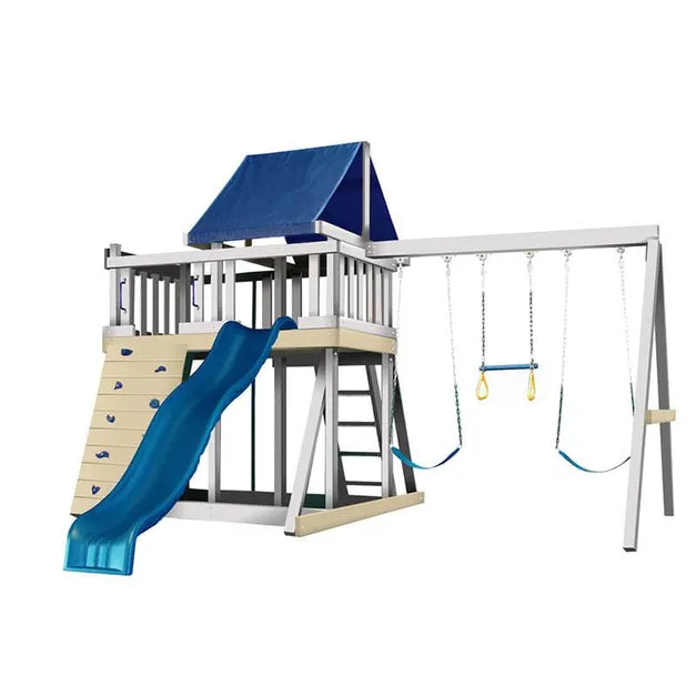 Wooden Swing Set With Slide And Fort