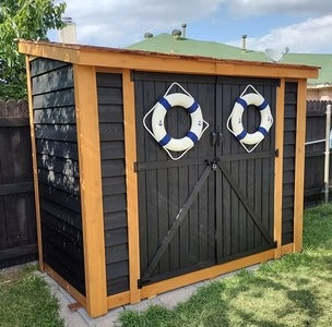 Cedar Storage Shed Double Door 8x4 Outdoor Kit