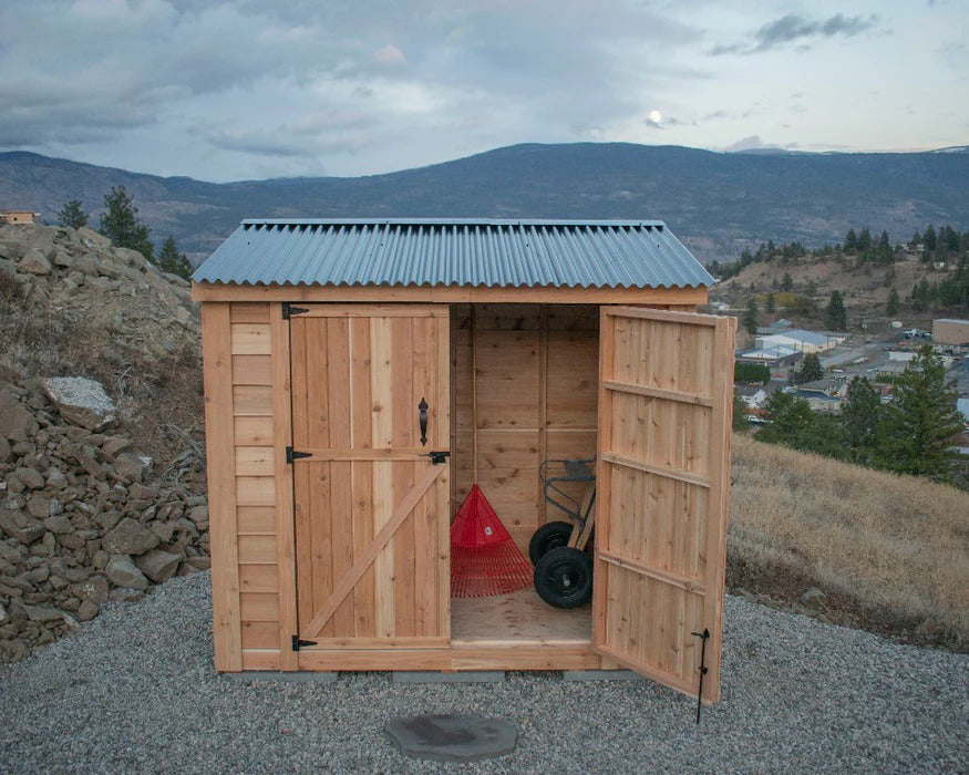 Cedar Storage Shed Double Door 8x4 Outdoor Kit