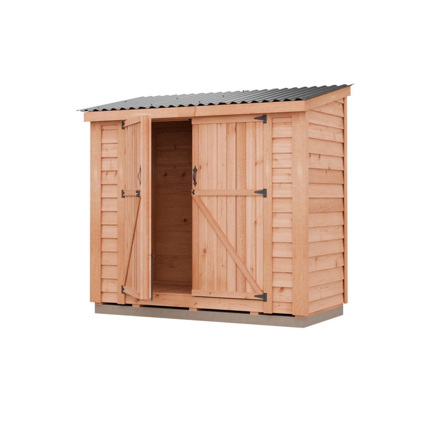 Cedar Storage Shed Double Door 8x4 Outdoor Kit