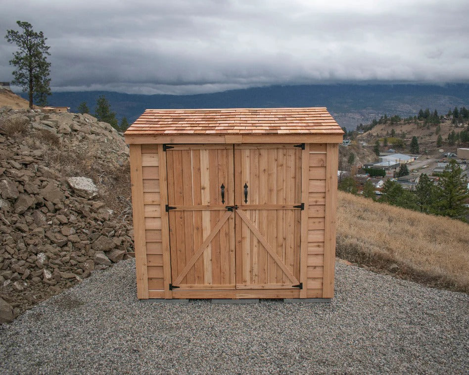 Cedar Storage Shed Double Door 8x4 Outdoor Kit