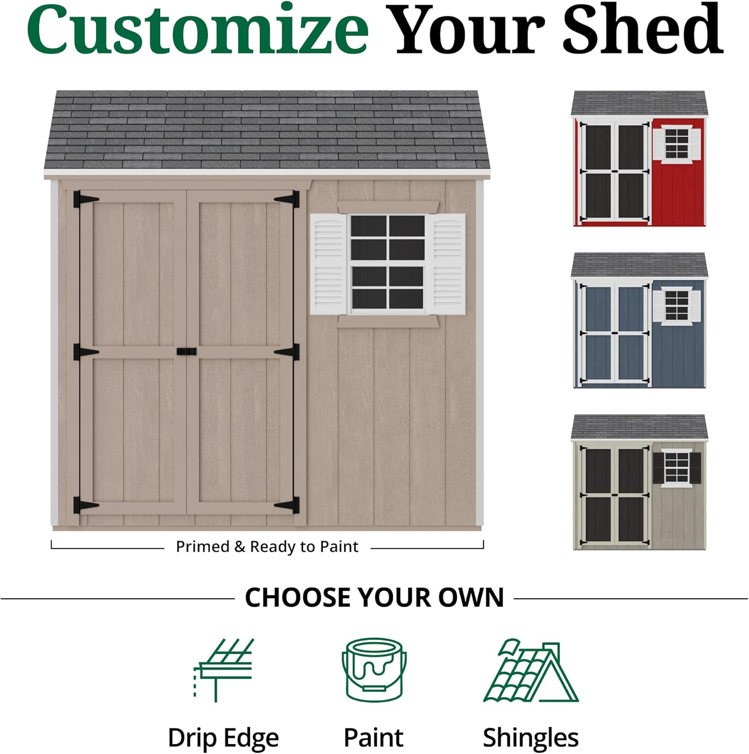 Wood Storage Shed Kit Workshop Style 8x8 Heavy Duty