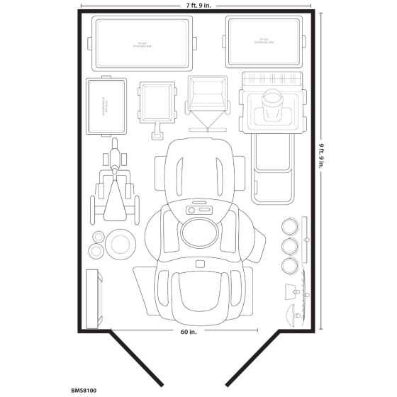 Resin Outdoor Storage Shed With Floor 8x10