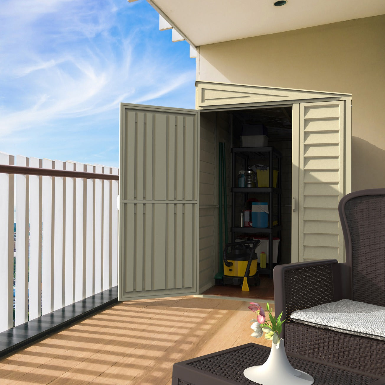 Vinyl Lean To Storage Shed 4x8 Off White