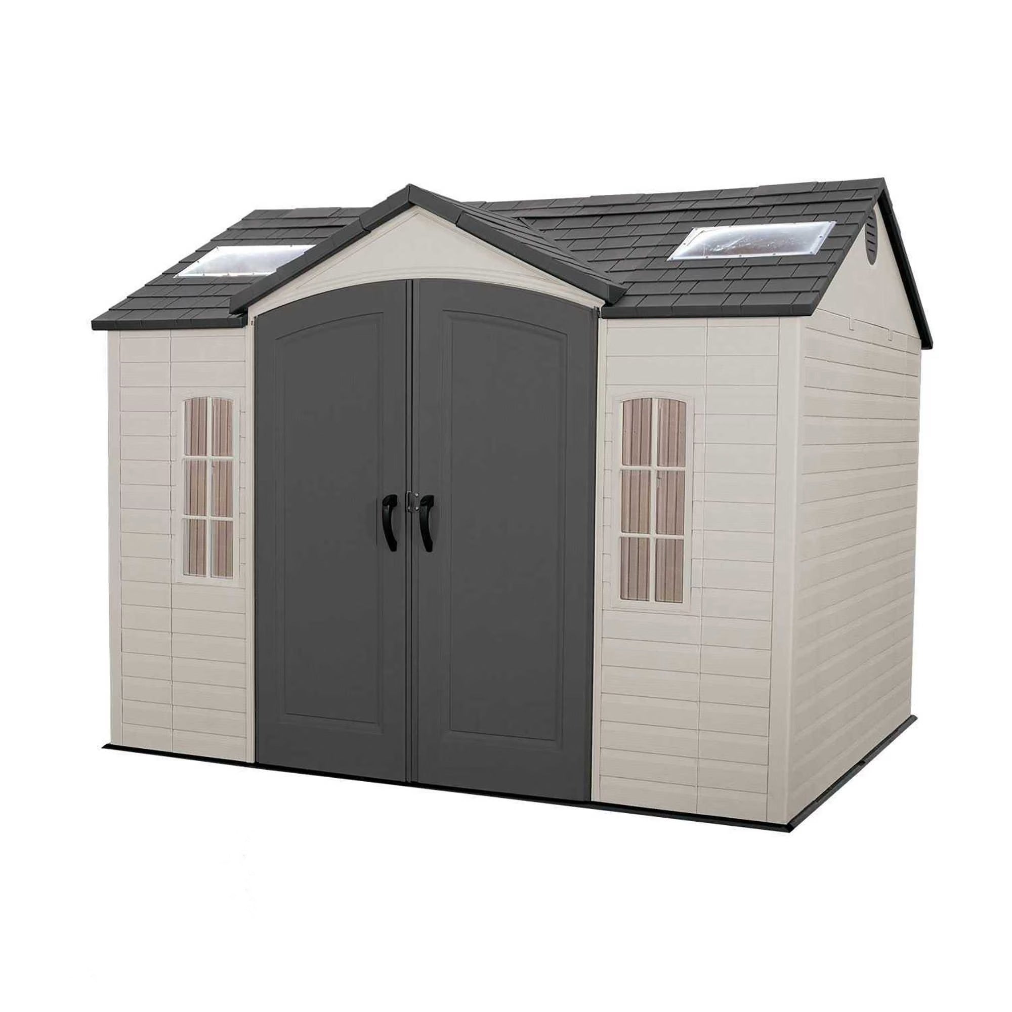 Outdoor Storage Shed Lockable 10x8 Tan Brown Resin
