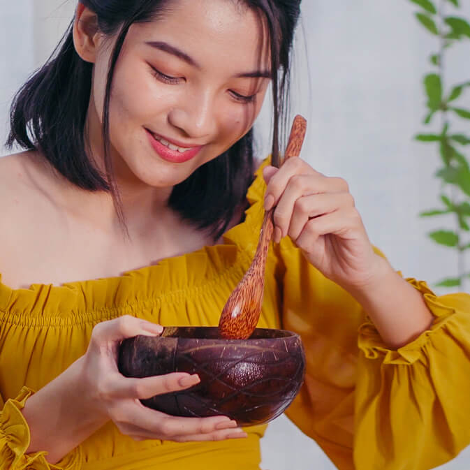 Handcrafted Natural Coconut Wood Spoon