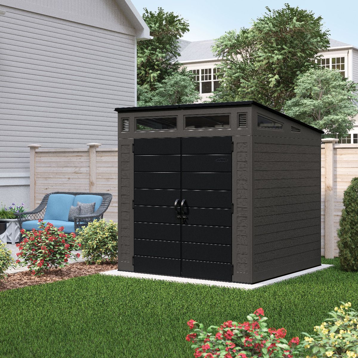 Resin Outdoor Storage Shed Modern Design 7x7