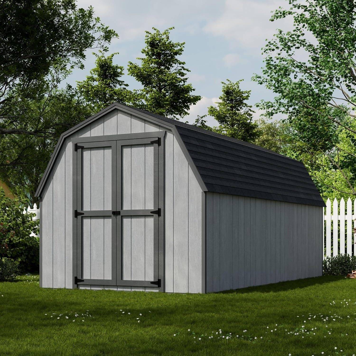 Wood Storage Shed Kit Barn Style 8x16 Gambrel Roof