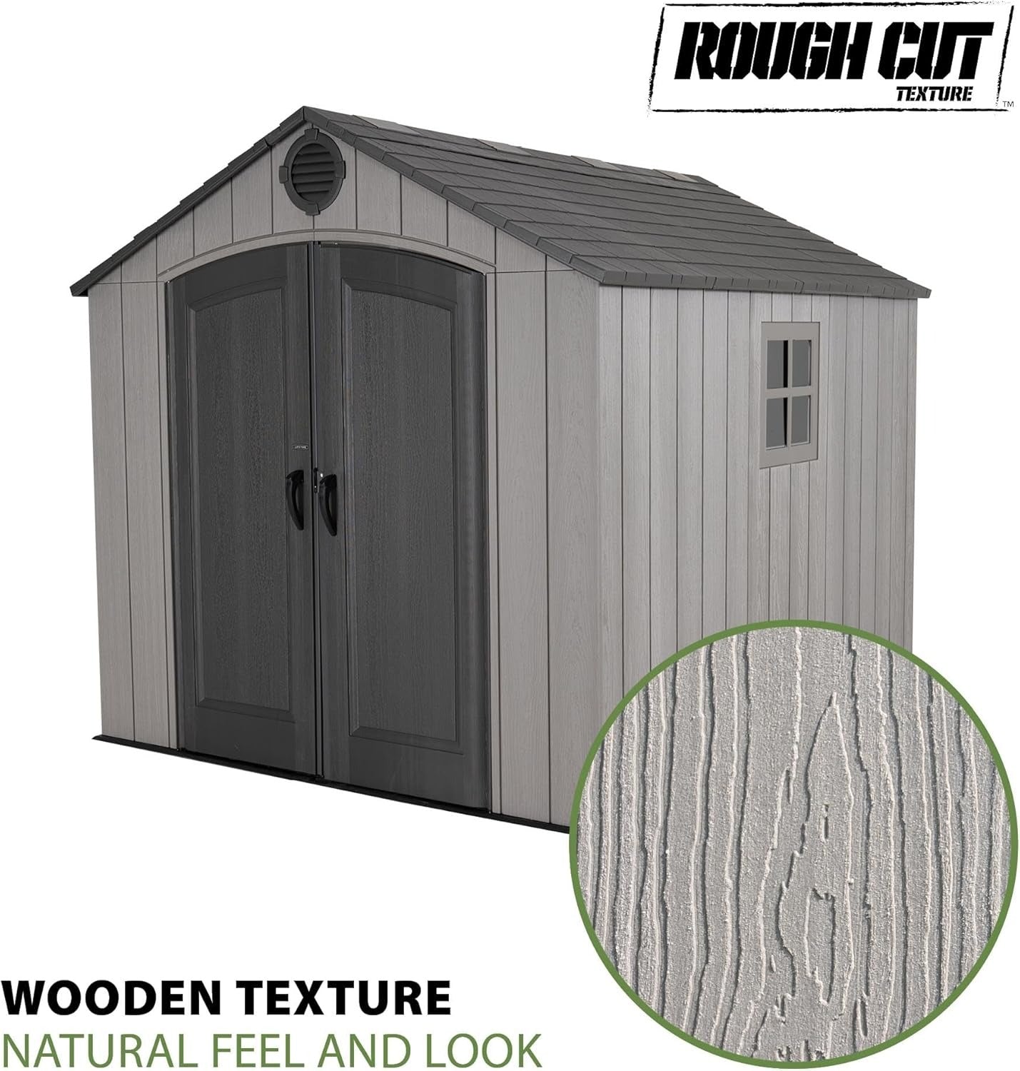 Outdoor Storage Shed Heavy Duty 8x10 Gray Resin