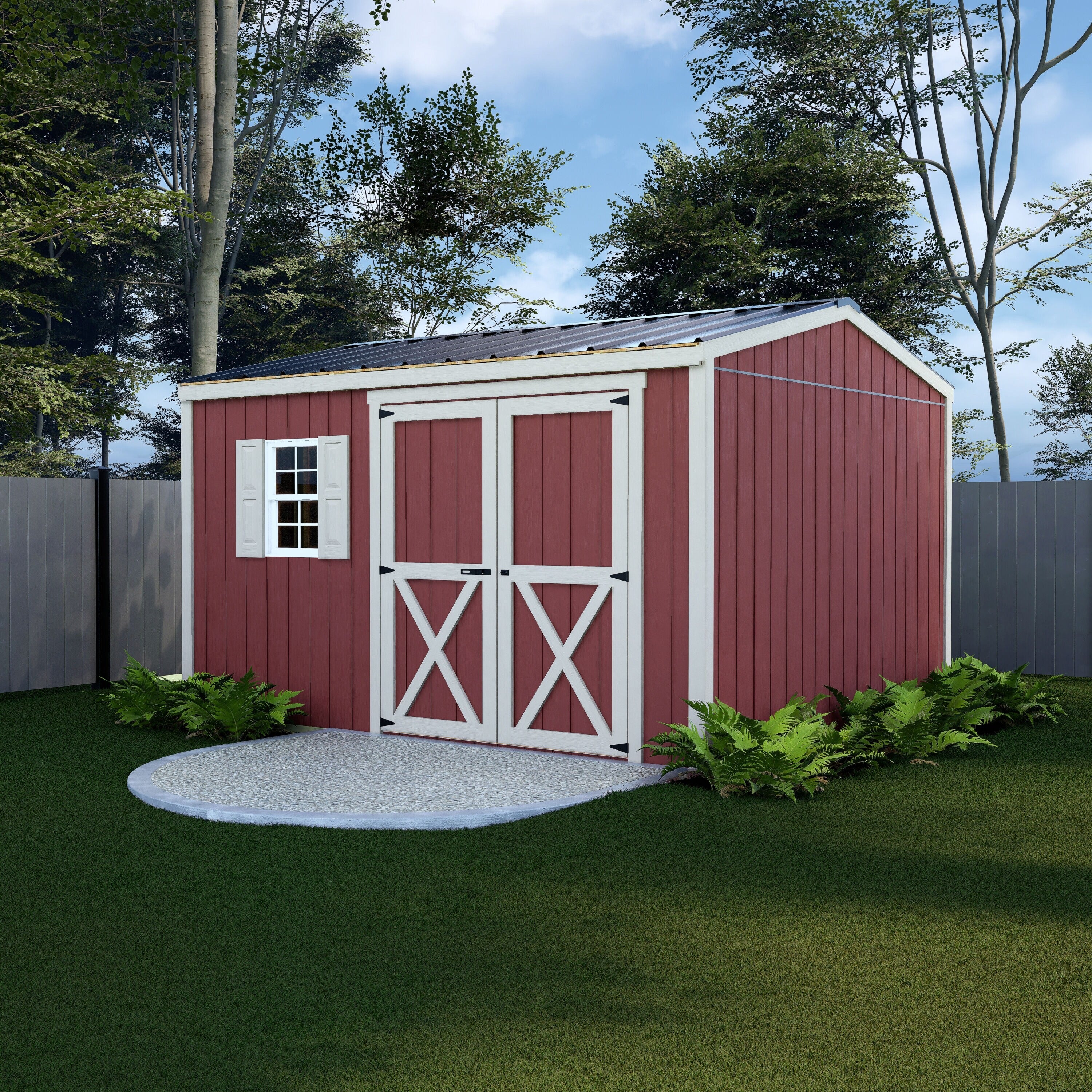 Wood Storage Shed Kit Gable Roof 10x12 DIY