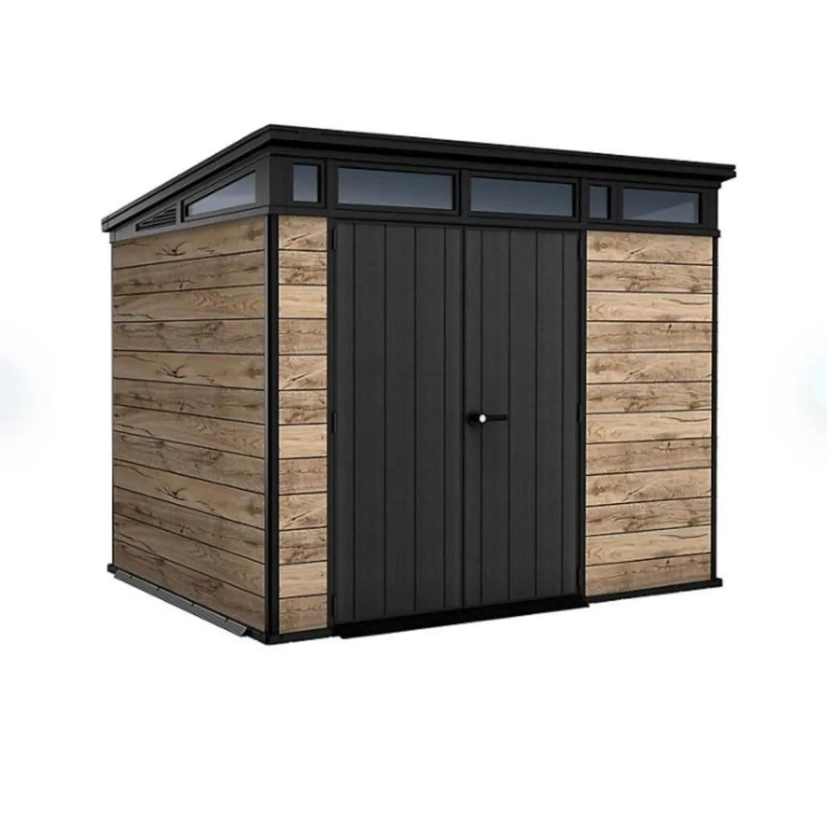 Resin Outdoor Storage Shed Wood Look 9x7