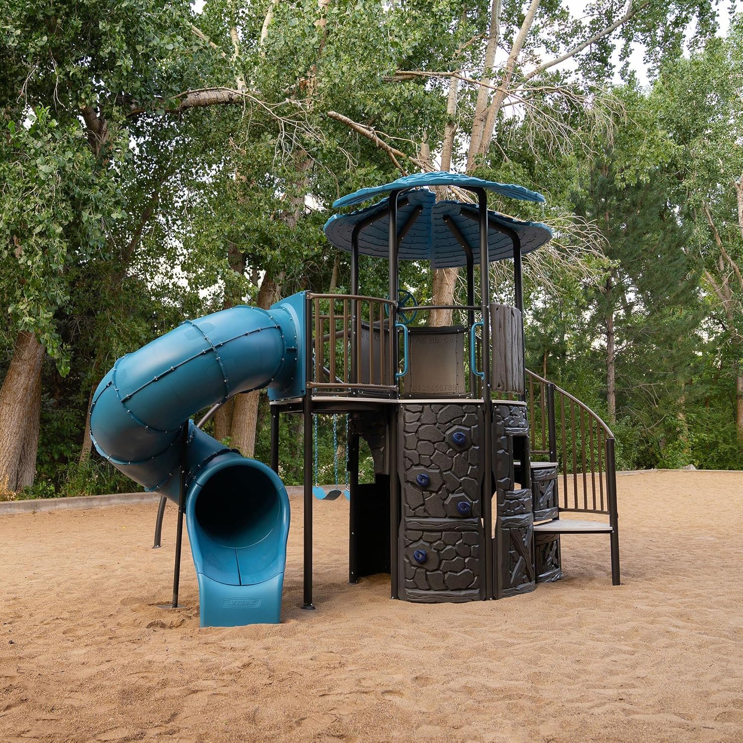Adventure Castle Swing Set With Tube Slide