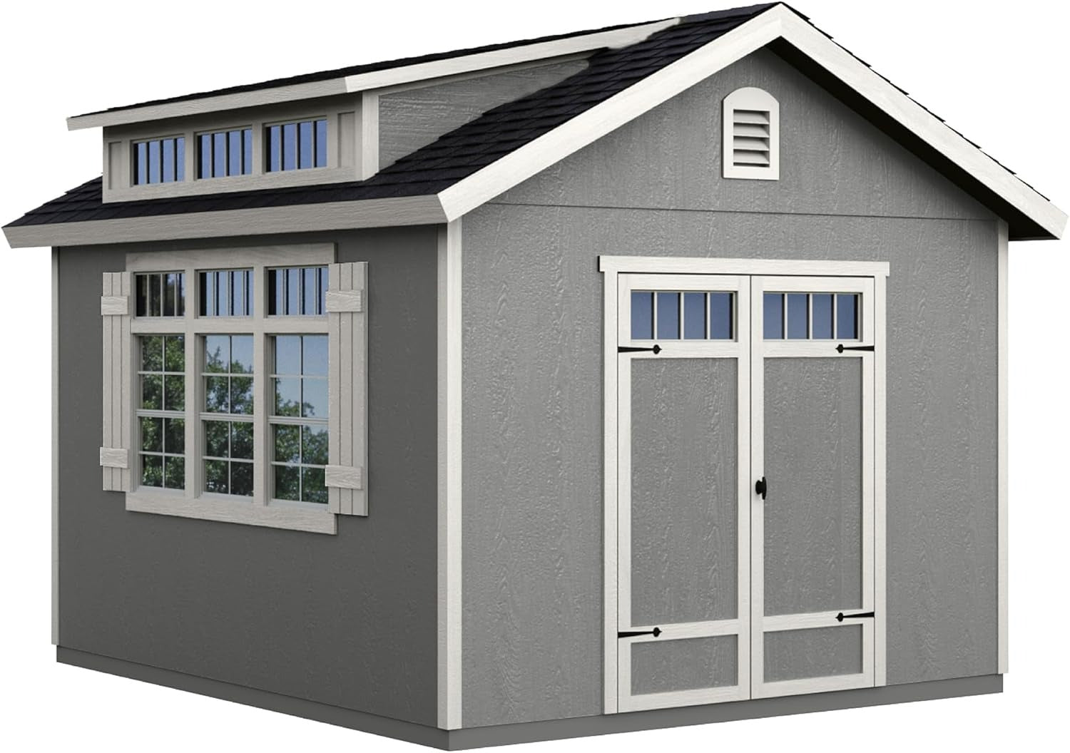 Wood Storage Shed With Floor 10x12 Beige DIY