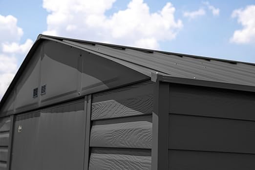 Steel Outdoor Storage Shed Lockable 10x12 Charcoal