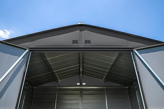Steel Outdoor Storage Shed Lockable 10x12 Charcoal