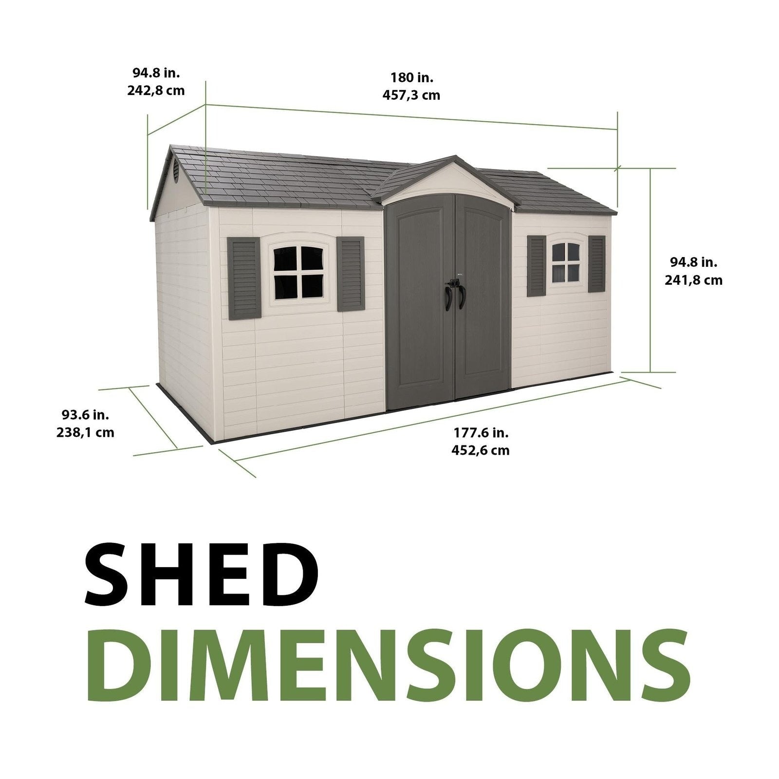 Outdoor Storage Shed Heavy Duty Resin 15x8