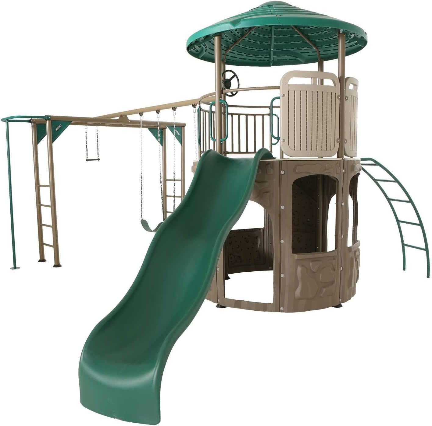 Adventure Tower Deluxe Swing Set Green