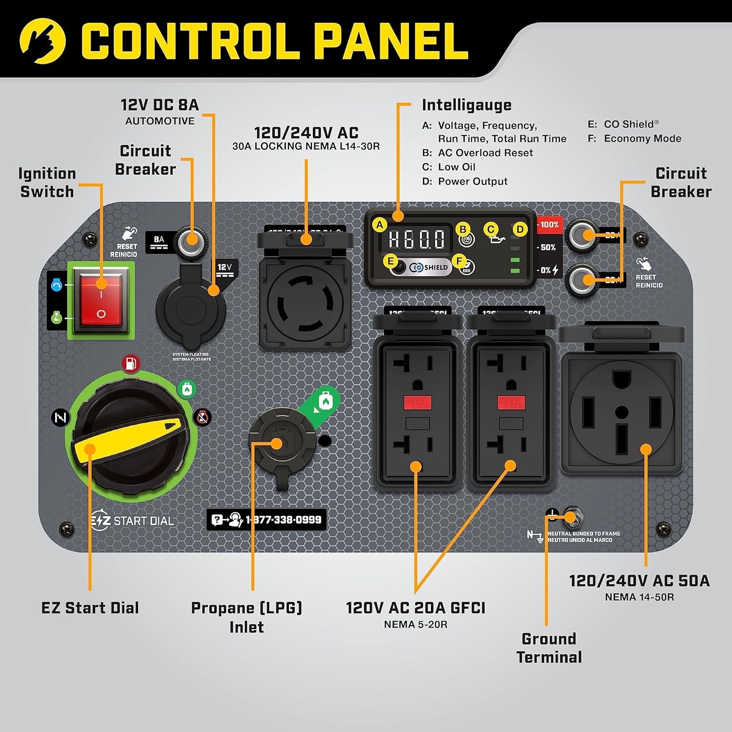Dual Fuel Inverter Generator 8500W Electric Start