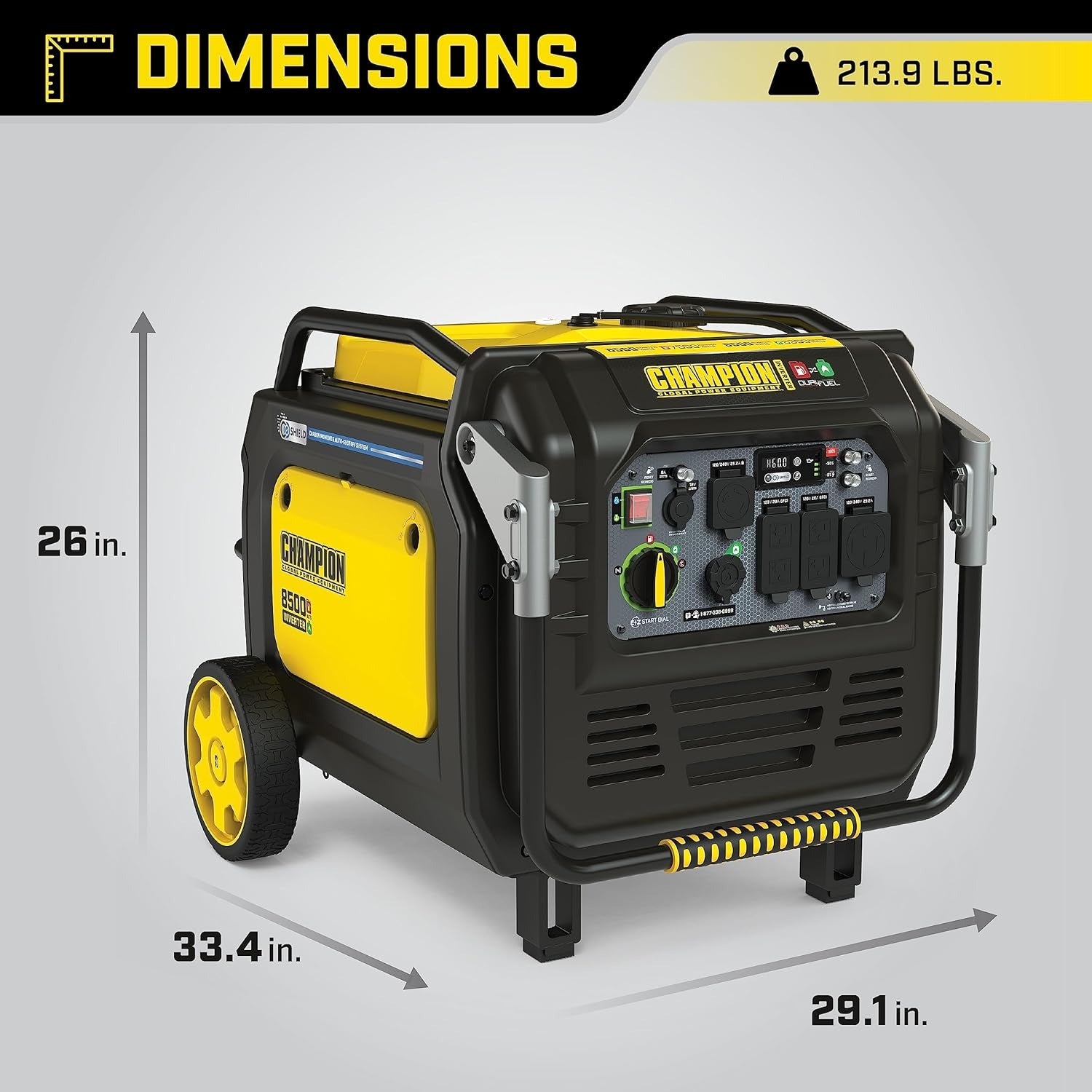 Dual Fuel Inverter Generator 8500W Electric Start