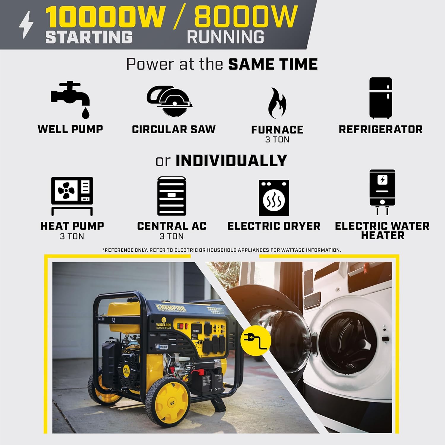 Portable 10000W Remote Start Generator