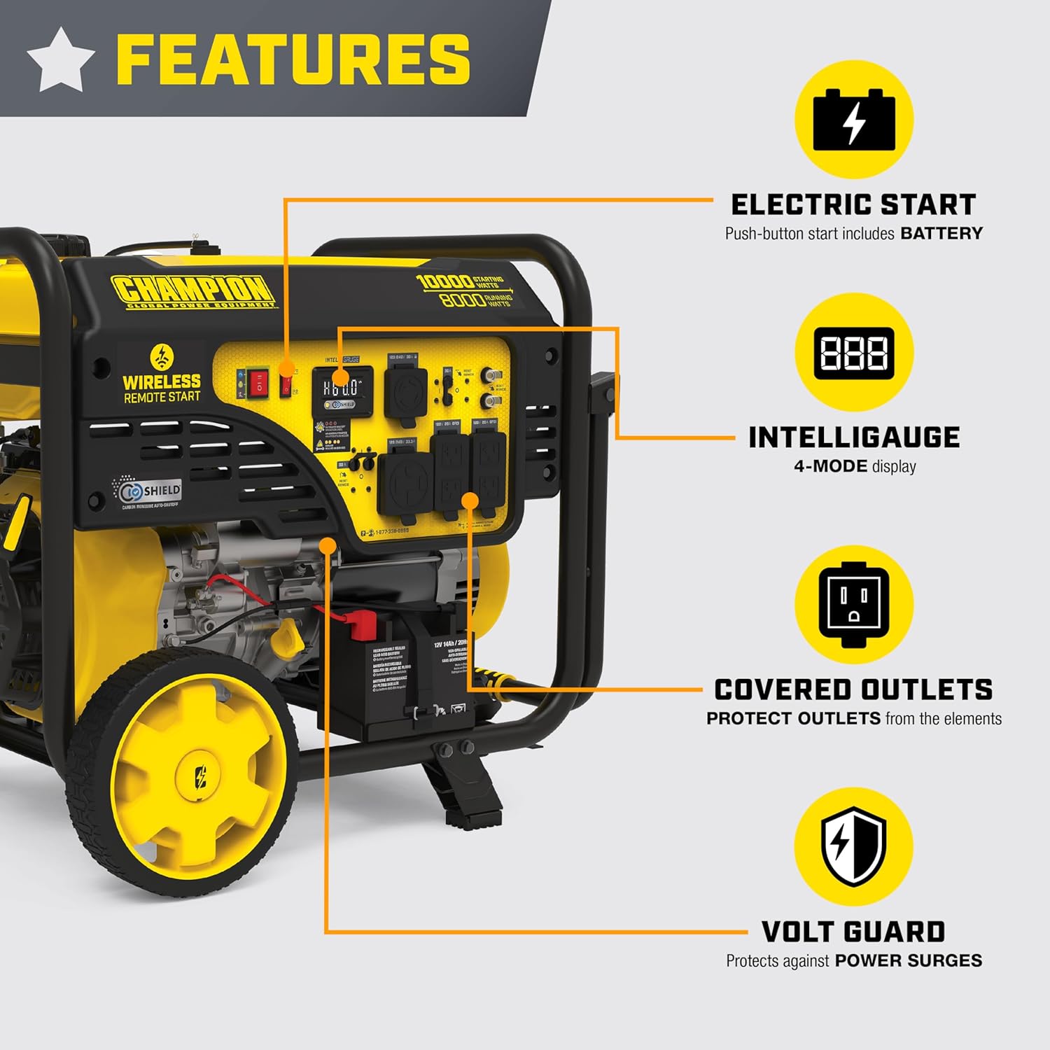 Portable 10000W Remote Start Generator
